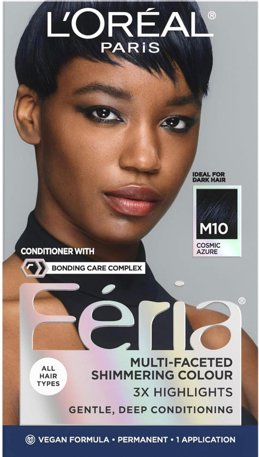 LOREAL PARIS FERIA MULTI-FACETED SHIMMERING PERMANENT HAIR COLOUR M10 COSMIC AZURE