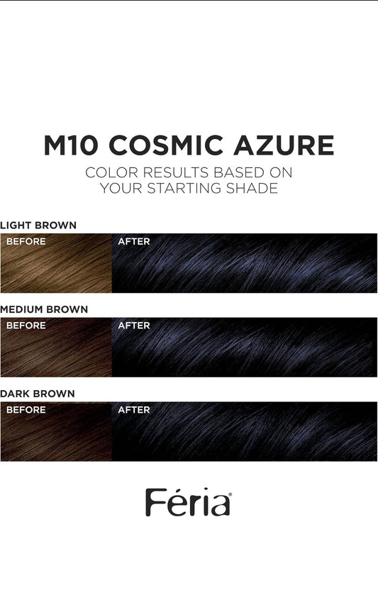 LOREAL PARIS FERIA MULTI-FACETED SHIMMERING PERMANENT HAIR COLOUR M10 COSMIC AZURE